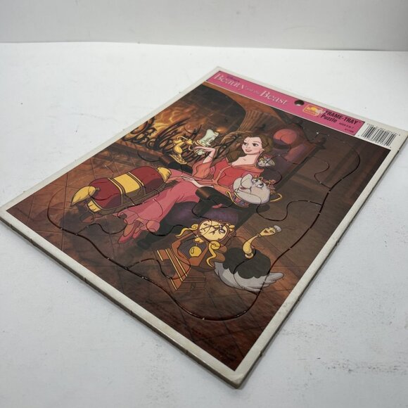 Vintage Walt Disney Beauty & The Beast Golden Frame Tray 8.5" x 11" Puzzle 4175B - Picture 5 of 5